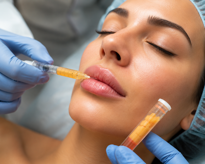 Surgeon consulting a patient about Lip Augmentation with Fat
